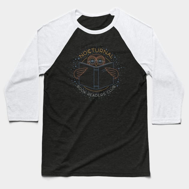 Nocturnal Book Readers Club Baseball T-Shirt by Thepapercrane